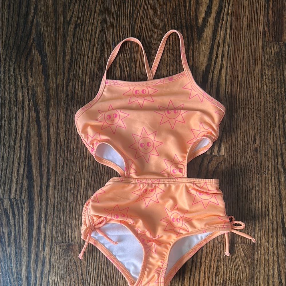 Cat & Jack Peach Swimsuit with Pink Accents